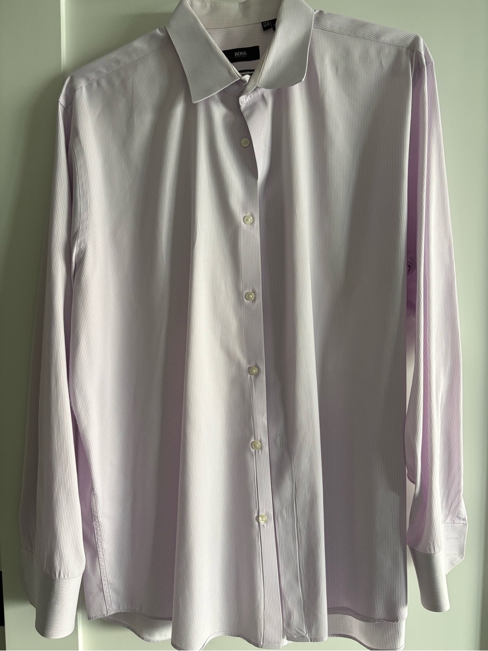 Hugo Boss Light Lavender Long-Sleeve Dress Shirt size 17 1/2 34/35
